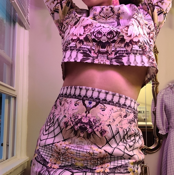 Art Deco Matching Coordinated Crop Top Skirt Set - Aeon - Picture 5 of 11